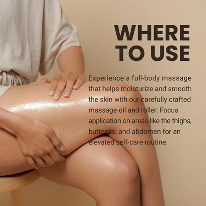 Gather Crest™ Lymphatic Drainage Massage Oil + Body Roller Kit by M3 Naturals