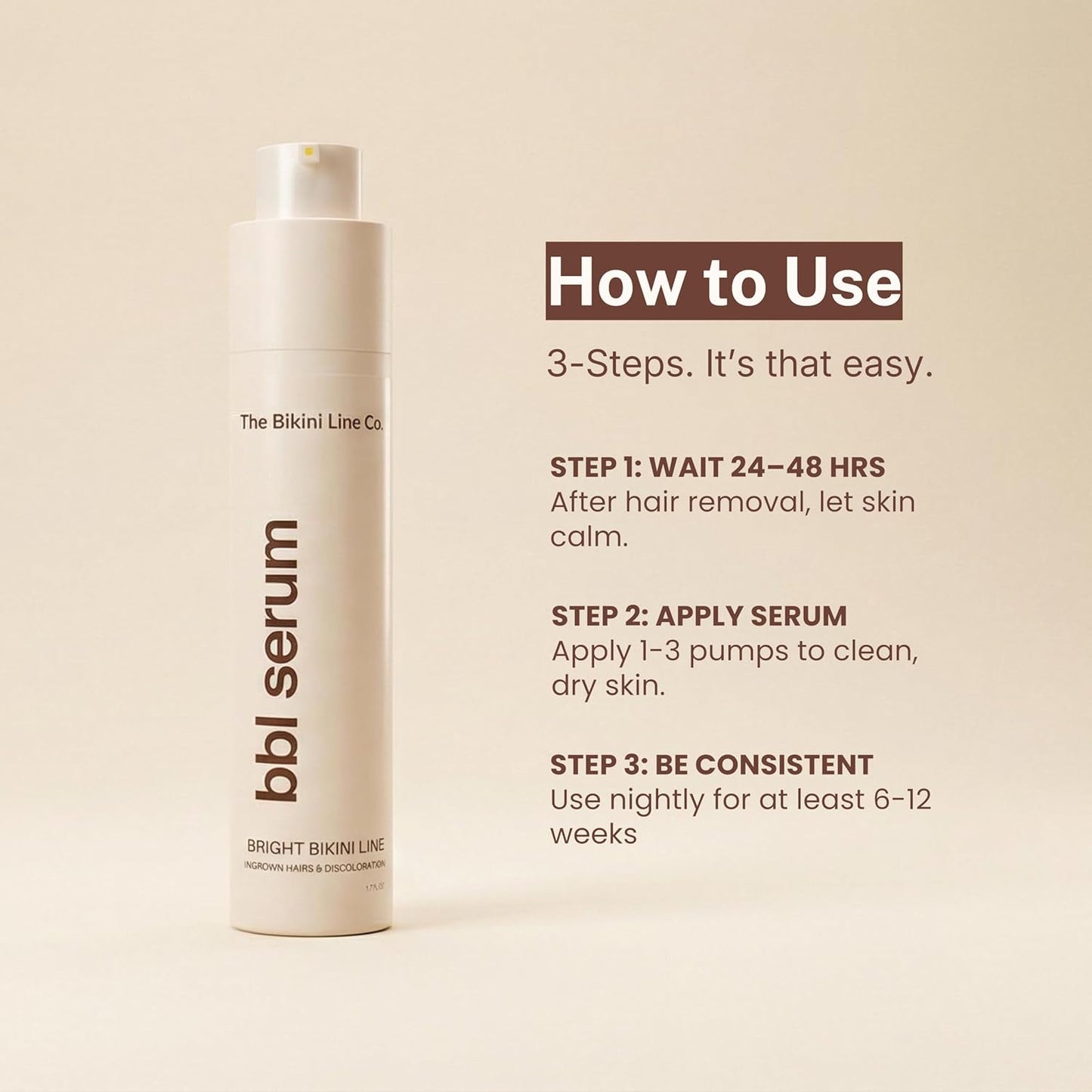 Gather Crest™ BBL Serum – 3-in-1 Bikini Line Care, Fragrance-Free Post-Hair Removal Serum with Salicylic Acid & Niacinamide, Helps Reduce the Look of Ingrown Bumps & Irritation, Designed for Sensitive Skin