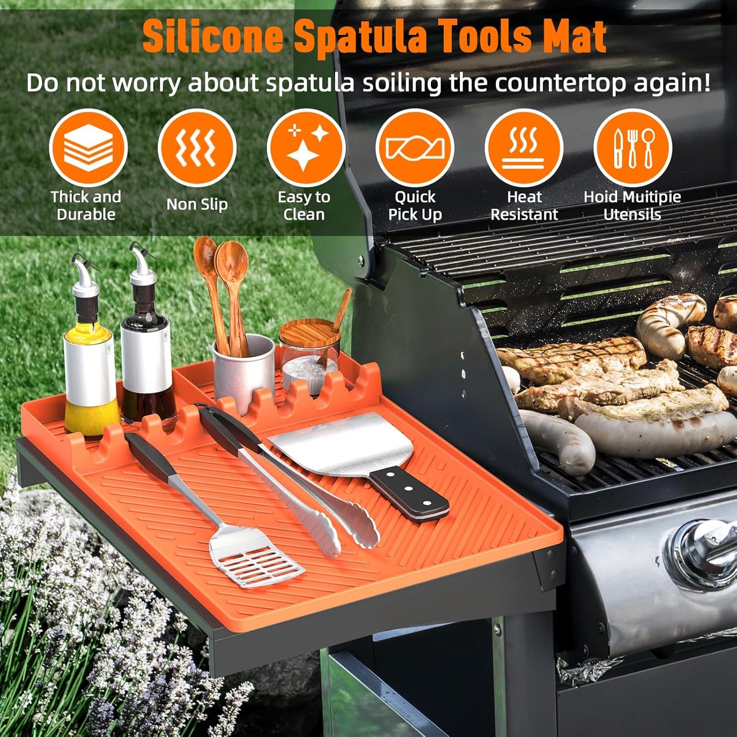Gather Crest™ Silicone Grill Mat & Drip Pad