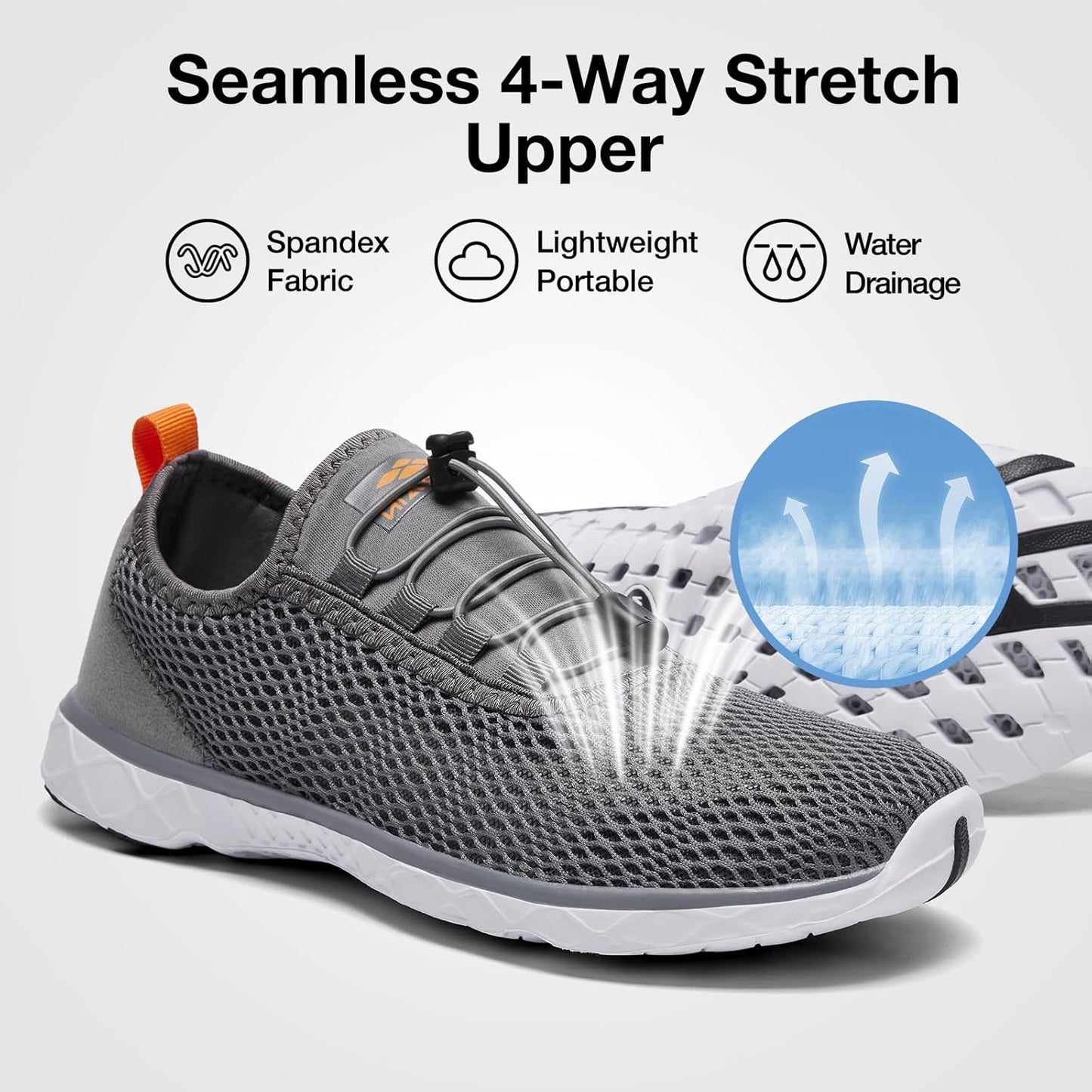 Gather Crest™ Men's Stylish Water Shoes, Quick-Dry Xdrain Water Sneakers, Lightweight & Comfort Footed
