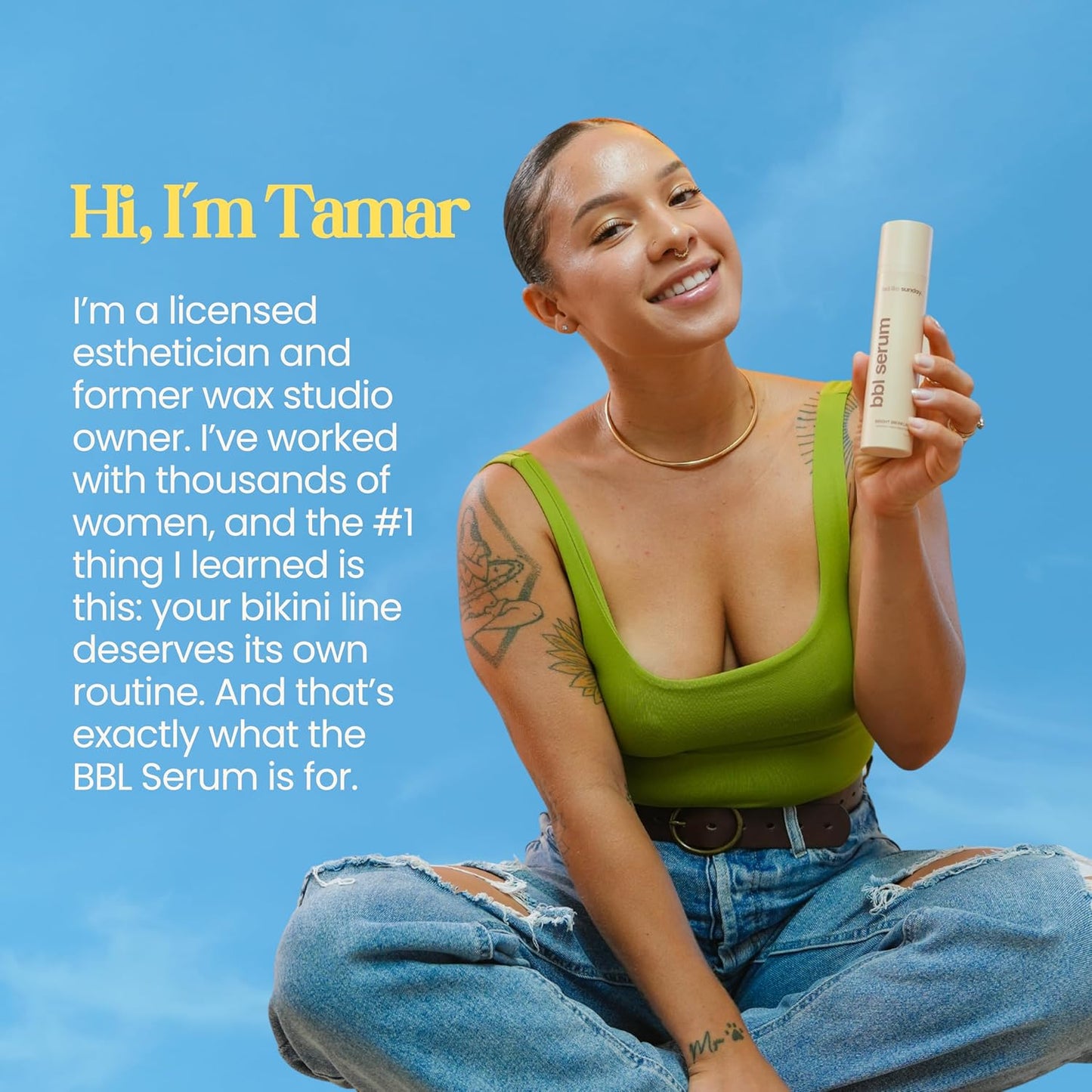 Gather Crest™ BBL Serum – 3-in-1 Bikini Line Care, Fragrance-Free Post-Hair Removal Serum with Salicylic Acid & Niacinamide, Helps Reduce the Look of Ingrown Bumps & Irritation, Designed for Sensitive Skin