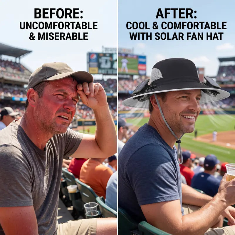 Gather Crest™ New Solar-Powered Outdoor Cooling Fan Hat