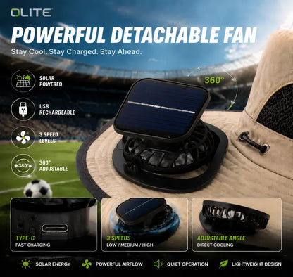 Gather Crest™ New Solar-Powered Outdoor Cooling Fan Hat