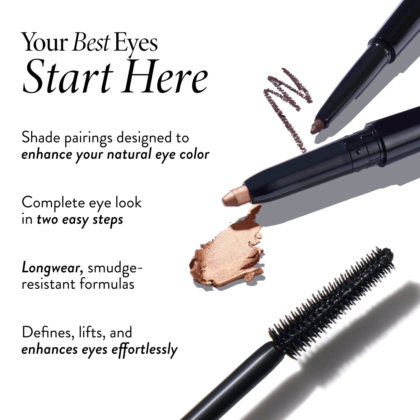 Laura Geller Eye Color Enhancing Duo - Swipe-n-Line Instant Eye Perfecting Stick & Kajal Volumizing Longwear Mascara