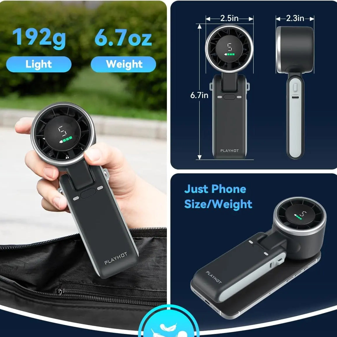 Gather Crest™ PLAYHOT Cool Fan — Portable Pocket Fan