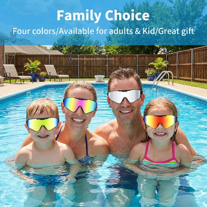 Outly 2 Pack Swim Goggles with Earplugs for Adult Kid 4-12 Men Women